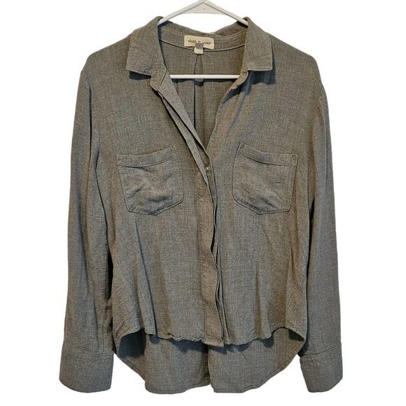 Cloth and Stone gray button down‎ blouse size Small - Picture 1 of 4